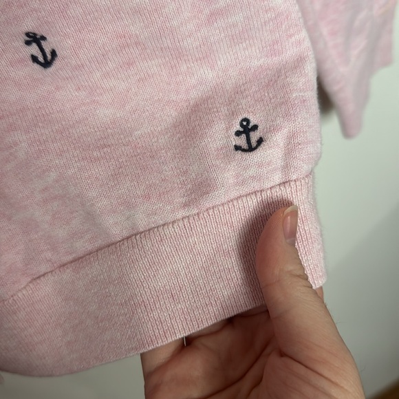 Tommy Hilfiger Light Pink Cardigan Navy Scattered Anchors print Size S - Picture 7 of 11
